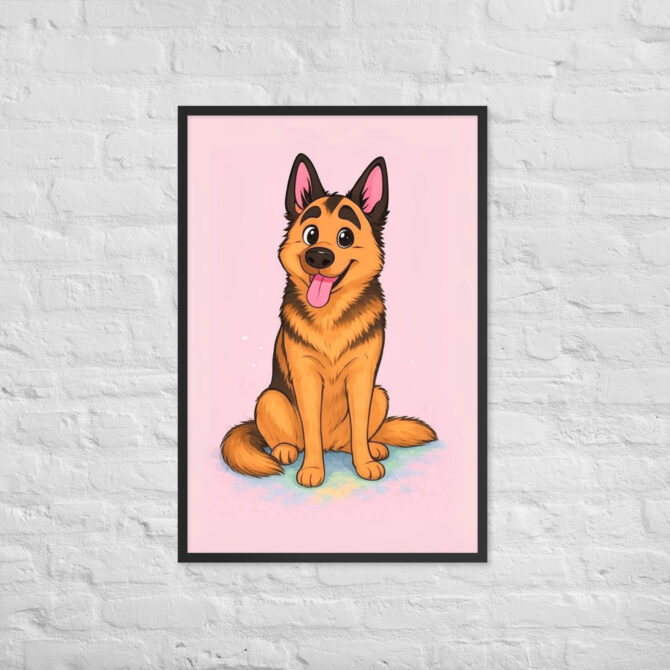 Minimalist Cartoon Family Portrait – Pastel Style (Framed Poster) - Image 7