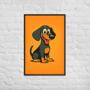 Retro Cartoon Style Pet Portrait – Framed Poster