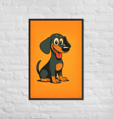 Retro Cartoon Style Pet Portrait – Framed Poster