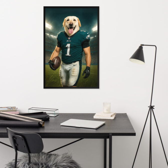 Philadelphia Eagles Pet Portrait – Custom Framed Poster