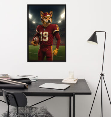 Custom Washington Commanders Pet Portrait Poster – Framed Artwork