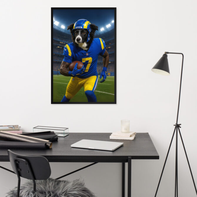 Custom Los Angeles Rams Pet Portrait – Framed Poster - Image 5