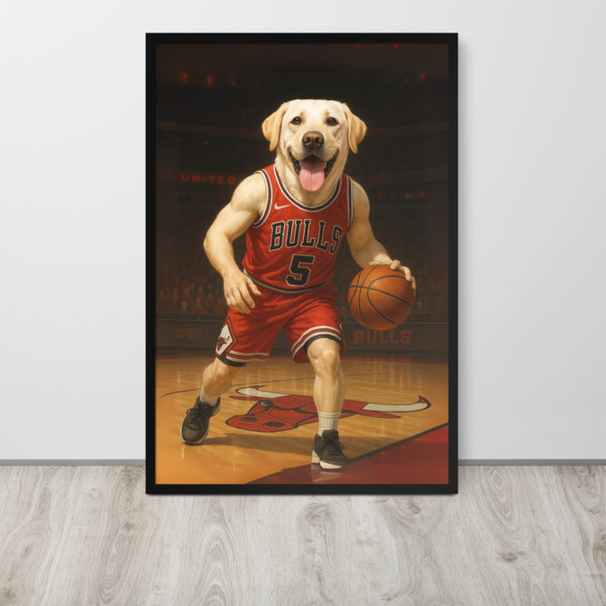 Chicago Bulls Custom Pet Basketball Poster – Framed NBA Art - Image 4