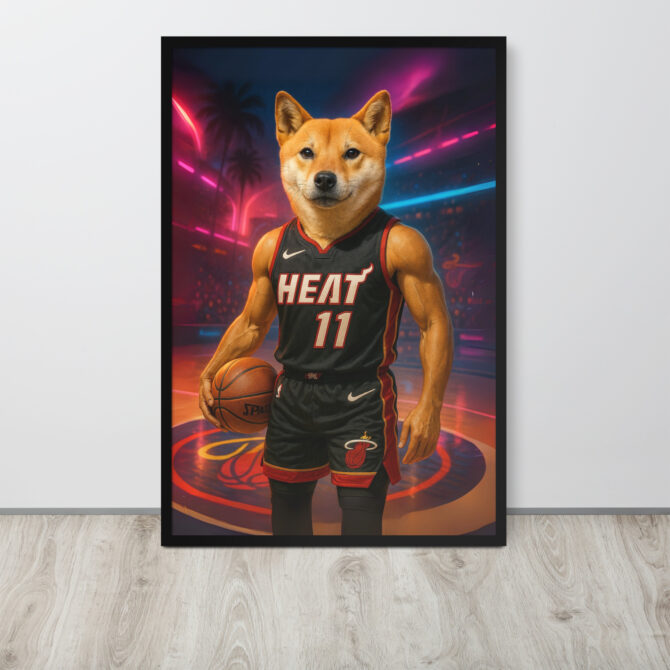 Miami Heat Pet Portrait – Custom Framed Basketball Poster - Image 4