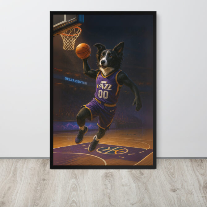 Utah Jazz Custom Pet Basketball Portrait – Slam Dunk Poster - Image 5