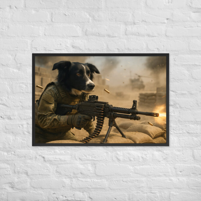Machine Gun Defender Dog – Custom Military Pet Poster - Image 5