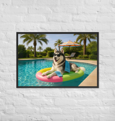 Custom Pet Pool Poster – Swimming & Relaxing by the Pool
