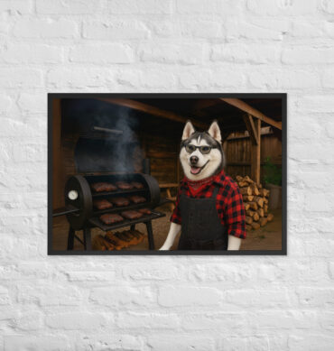 Texas BBQ Pitmaster Pet Portrait – Custom Framed Poster