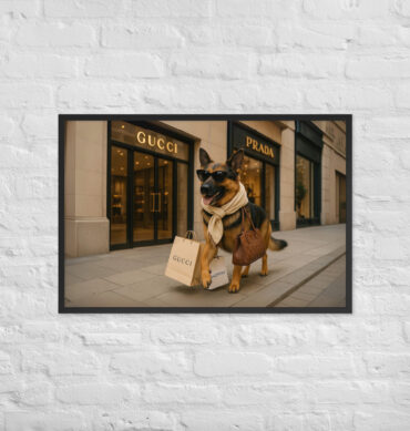 Luxury Pet Shopping Portrait – Boutique Style Poster