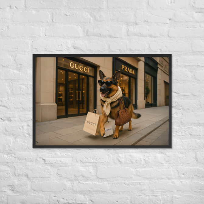 Luxury Pet Shopping Portrait – Boutique Style Poster