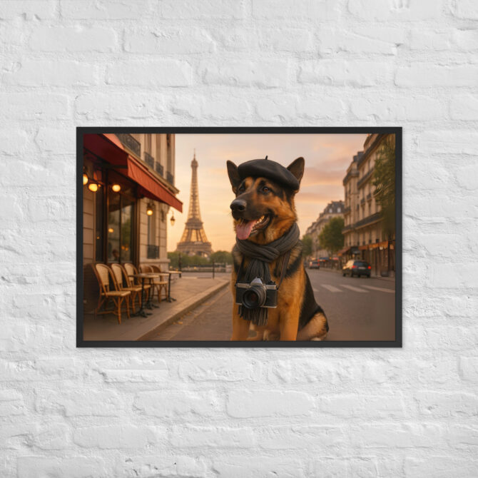 Paris Vacation Pet Portrait – Custom Travel Art Poster