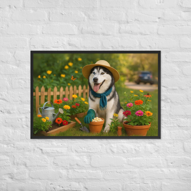 Custom Pet Gardening Poster – Flower Bed Supervisor