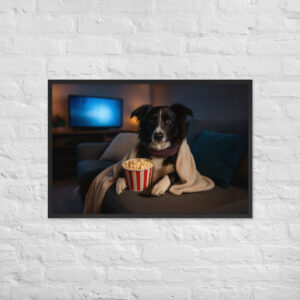 Couch Potato Pet Poster – Movie Night Framed Artwork