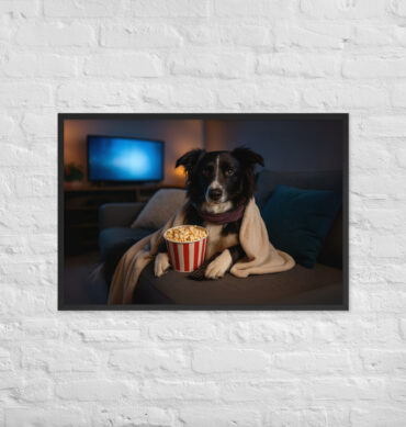Couch Potato Pet Poster – Movie Night Framed Artwork
