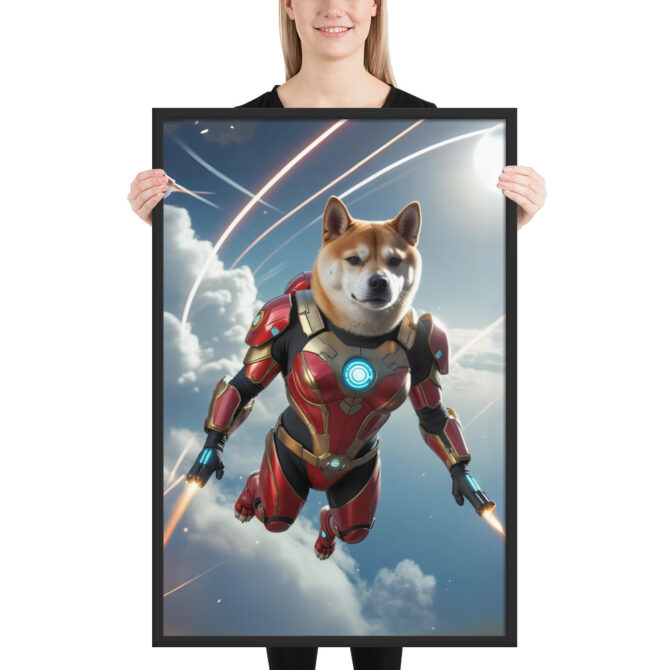Iron Paw Superhero Pet Portrait – Custom Framed Print - Image 4