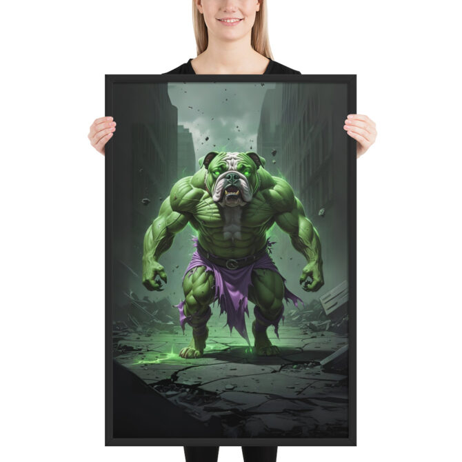 The Incredibull – Custom Superhero Pet Portrait Framed Poster