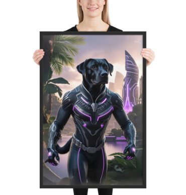 Black Pawnther – Custom Superhero Pet Portrait Poster