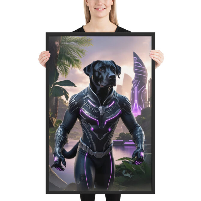 Black Pawnther – Custom Superhero Pet Portrait Poster