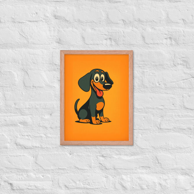 Retro Cartoon Style Pet Portrait – Framed Poster - Image 7
