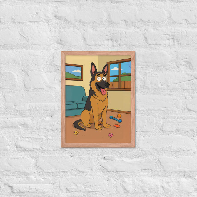 Custom Living Room Pet Cartoon – Framed Poster (Family Style) - Image 7