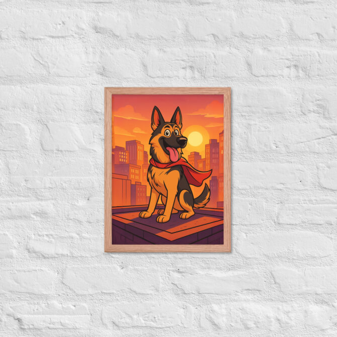 Cartoon Pet Superhero Poster – Custom Framed Pet Portrait in City Comic Style - Image 7