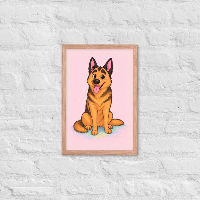 Minimalist Cartoon Family Portrait – Pastel Style (Framed Poster) - Image 9