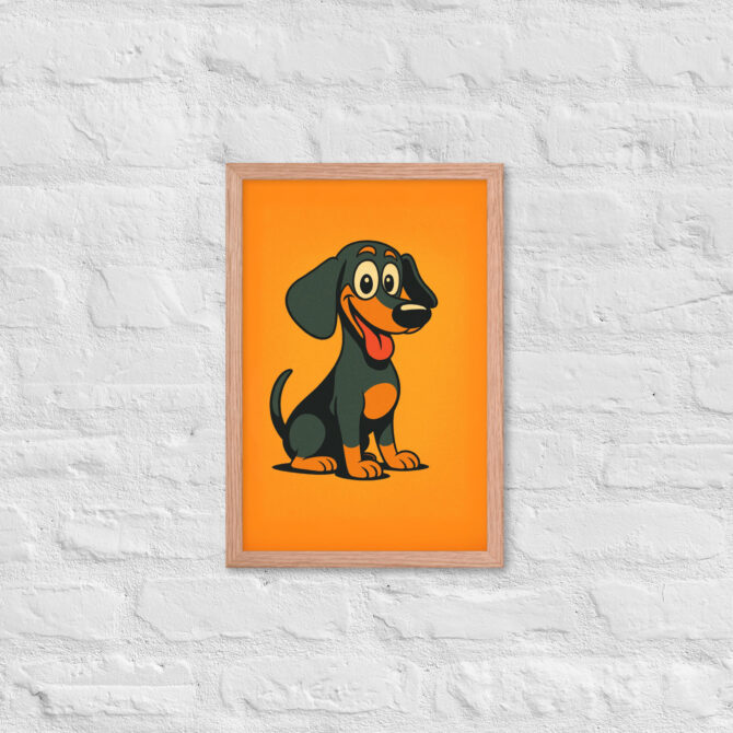 Retro Cartoon Style Pet Portrait – Framed Poster - Image 8
