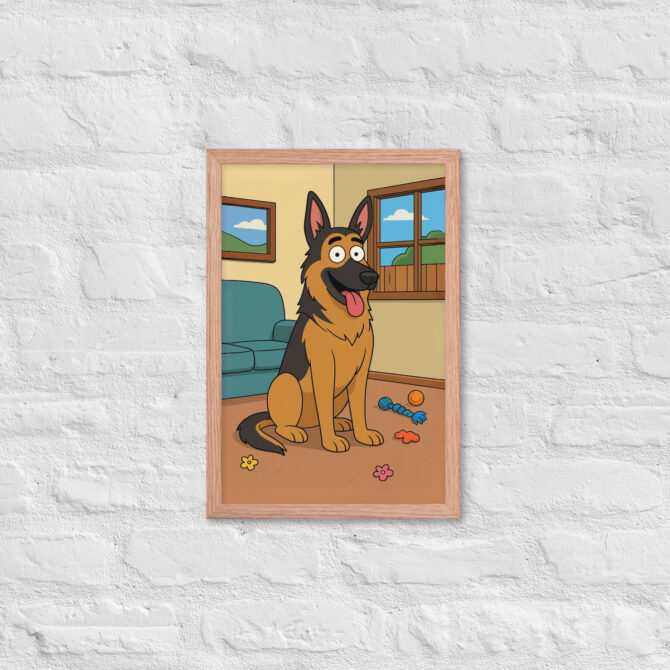 Custom Living Room Pet Cartoon – Framed Poster (Family Style) - Image 8