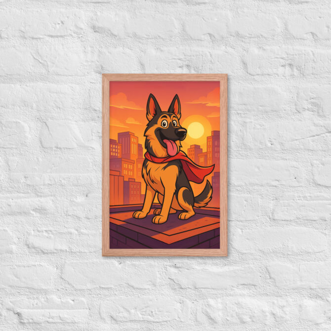 Cartoon Pet Superhero Poster – Custom Framed Pet Portrait in City Comic Style - Image 8