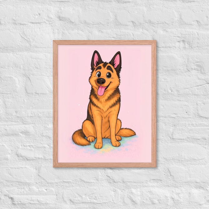 Minimalist Cartoon Family Portrait – Pastel Style (Framed Poster) - Image 10