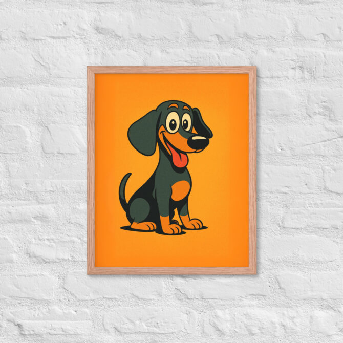 Retro Cartoon Style Pet Portrait – Framed Poster - Image 9