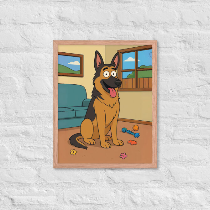 Custom Living Room Pet Cartoon – Framed Poster (Family Style) - Image 9