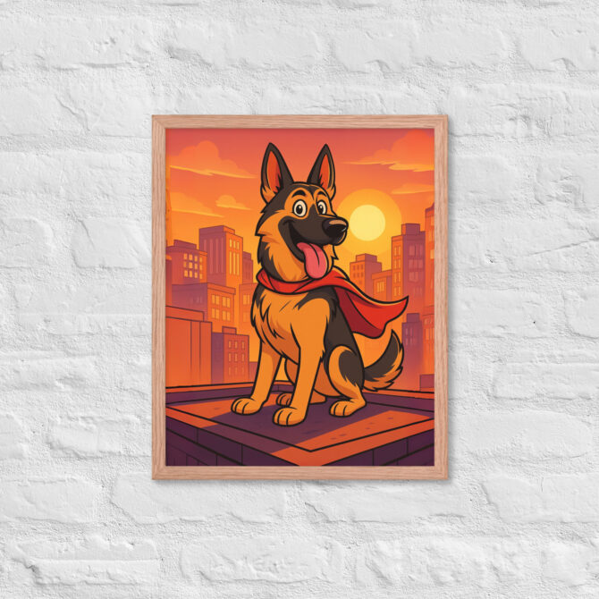 Cartoon Pet Superhero Poster – Custom Framed Pet Portrait in City Comic Style - Image 9