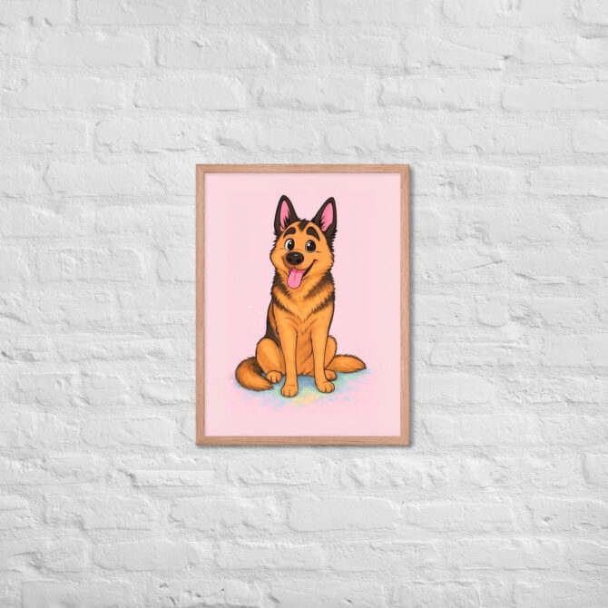 Minimalist Cartoon Family Portrait – Pastel Style (Framed Poster) - Image 11