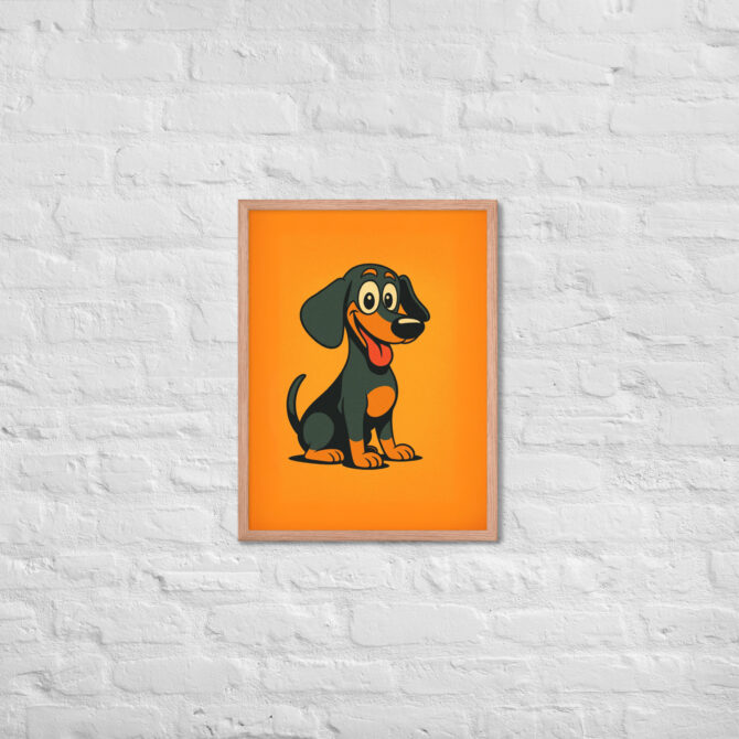 Retro Cartoon Style Pet Portrait – Framed Poster - Image 10