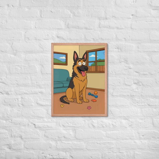 Custom Living Room Pet Cartoon – Framed Poster (Family Style) - Image 10