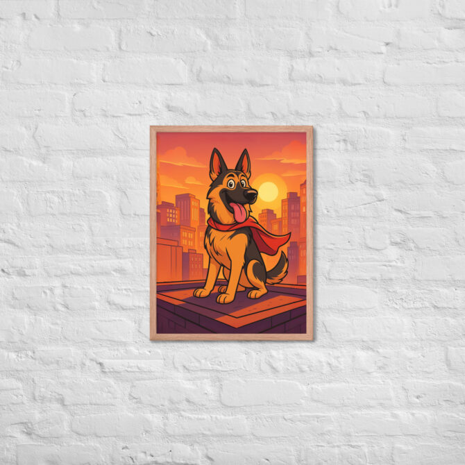 Cartoon Pet Superhero Poster – Custom Framed Pet Portrait in City Comic Style - Image 10