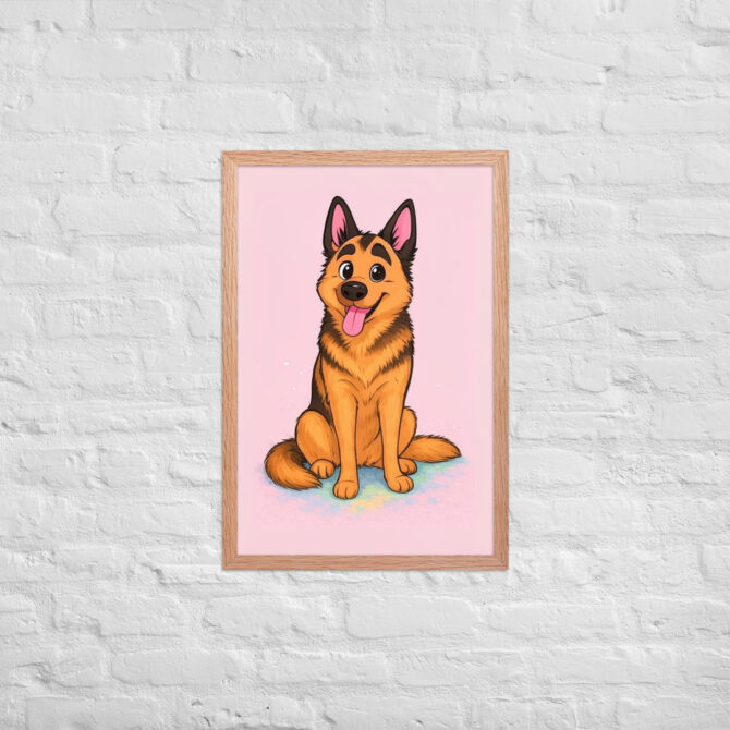 Minimalist Cartoon Family Portrait – Pastel Style (Framed Poster) - Image 12