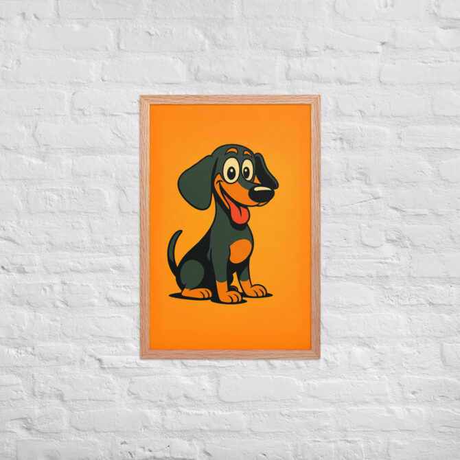 Retro Cartoon Style Pet Portrait – Framed Poster - Image 11