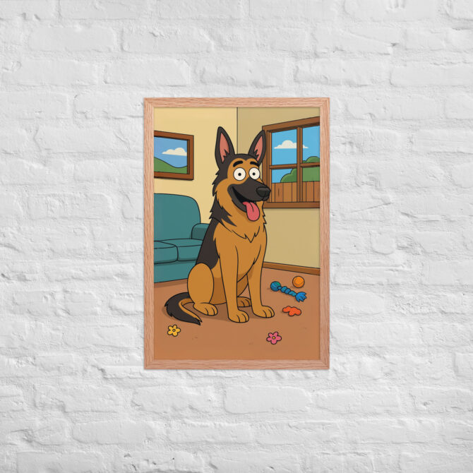 Custom Living Room Pet Cartoon – Framed Poster (Family Style) - Image 11
