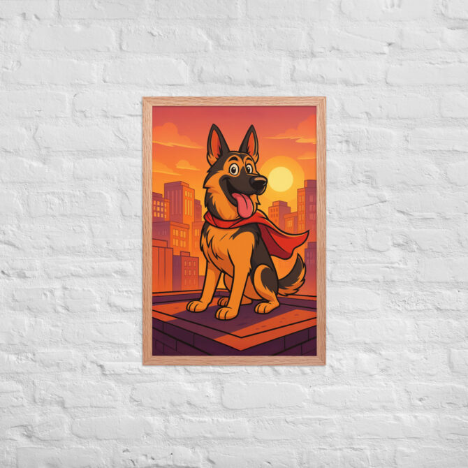Cartoon Pet Superhero Poster – Custom Framed Pet Portrait in City Comic Style - Image 11