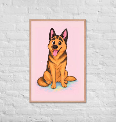 Minimalist Cartoon Family Portrait – Pastel Style (Framed Poster)