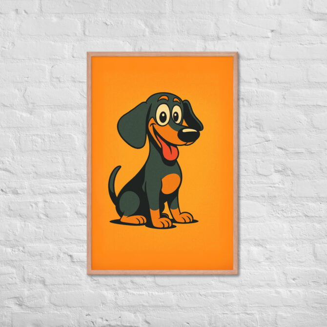 Retro Cartoon Style Pet Portrait – Framed Poster - Image 12
