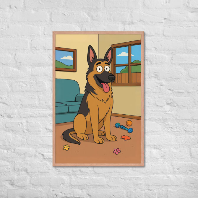 Custom Living Room Pet Cartoon – Framed Poster (Family Style) - Image 12