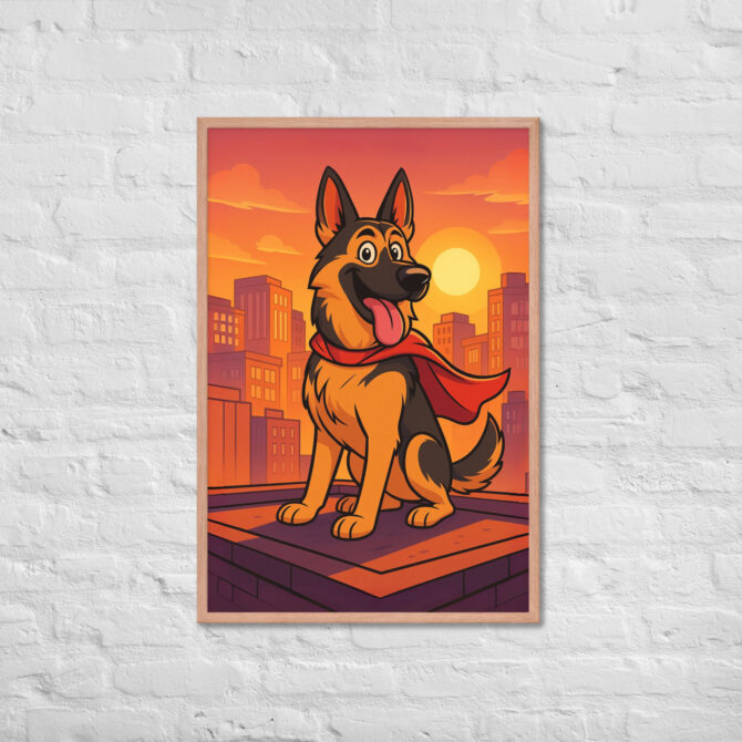 Cartoon Pet Superhero Poster – Custom Framed Pet Portrait in City Comic Style - Image 12