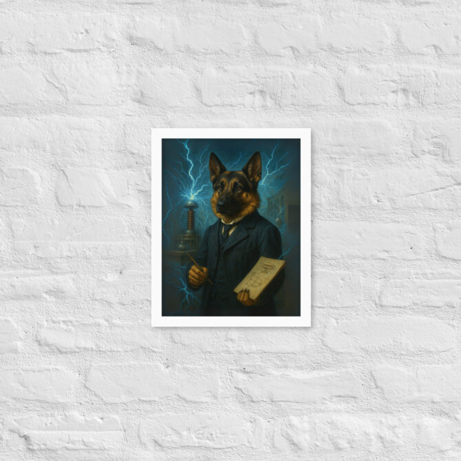 Custom Nikola Tesla Pet Portrait – Framed Poster Print - Image 5