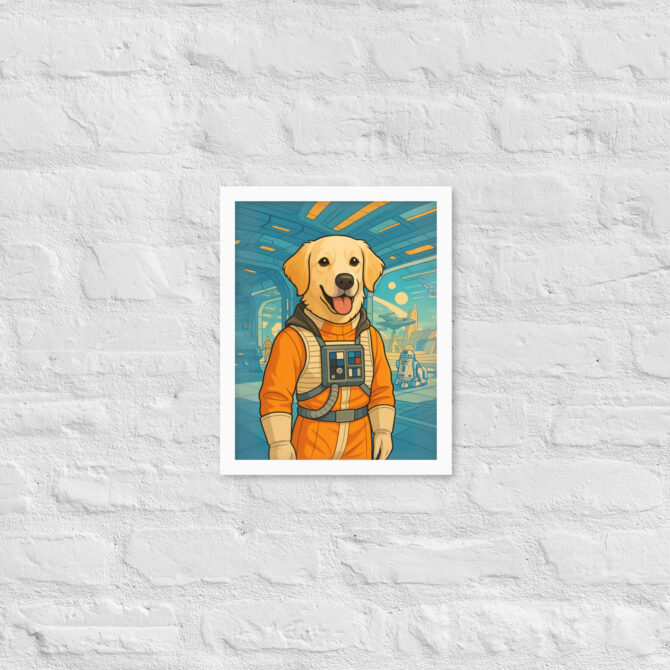 Rebel Pilot Hero – Custom Star Wars-Inspired Pet Portrait (Framed Poster) - Image 5