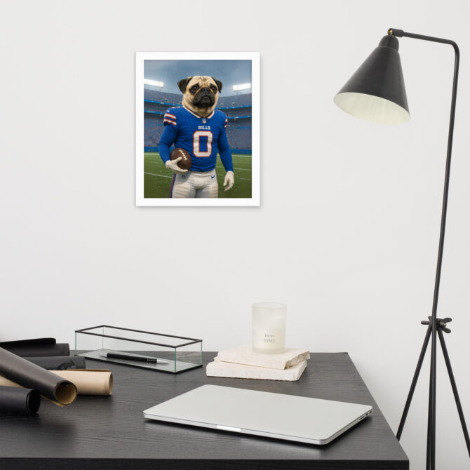 Custom Buffalo Bills Pet Portrait – Framed Poster Art - Image 5