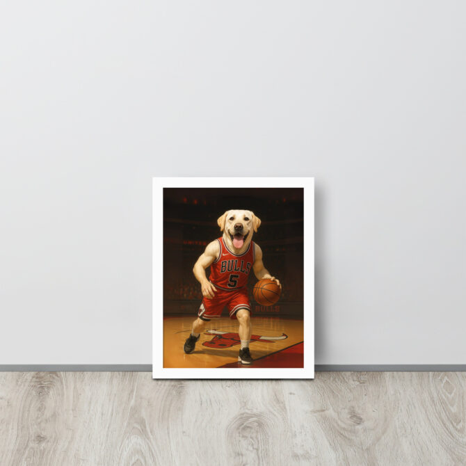 Chicago Bulls Custom Pet Basketball Poster – Framed NBA Art - Image 5