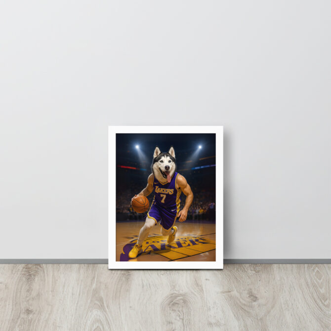 Custom Los Angeles Lakers Pet Basketball Poster – Framed - Image 6